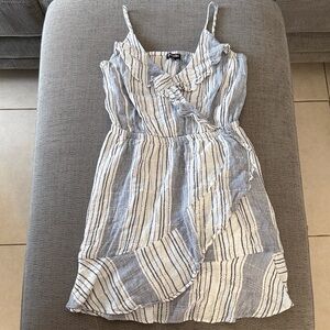 Express Striped Mini Wrap Dress